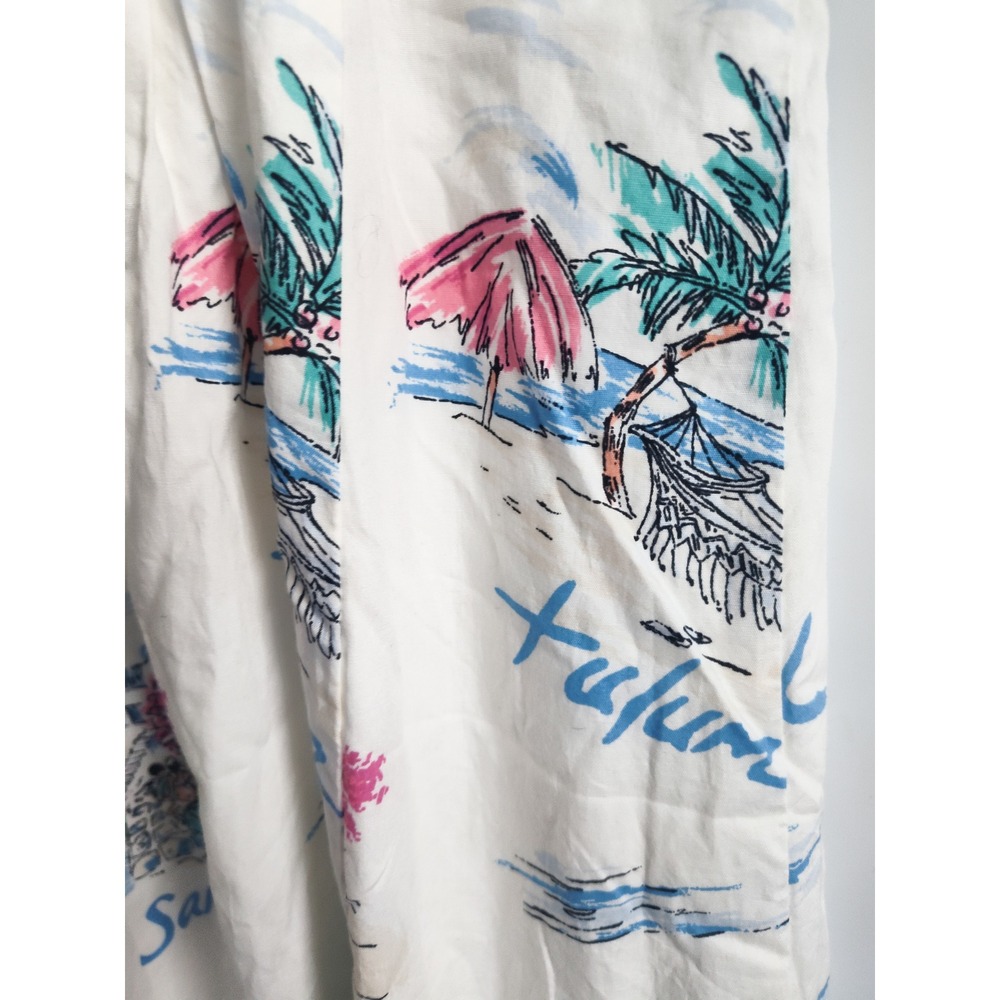 New Gap Dress Medium Fit & Flare Midi Vacationland White Spaghetti Strap Cotton - Picture 9 of 12